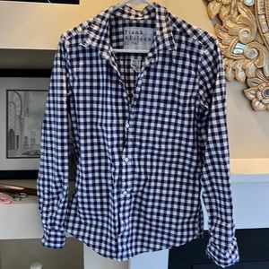 Navy gingham Frank & Eileen